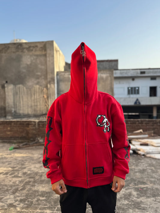 Wolf Wear Premium Red Zip-Up Hoodie