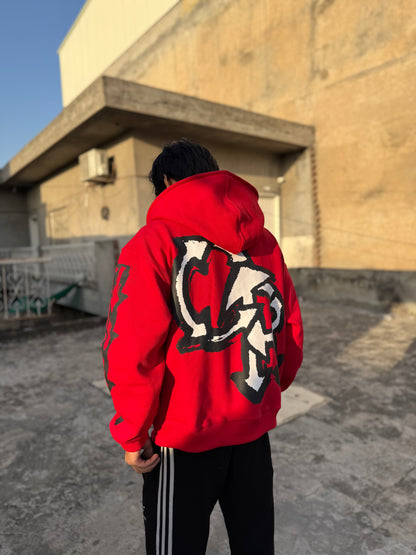 Wolf Wear Premium Red Zip-Up Hoodie