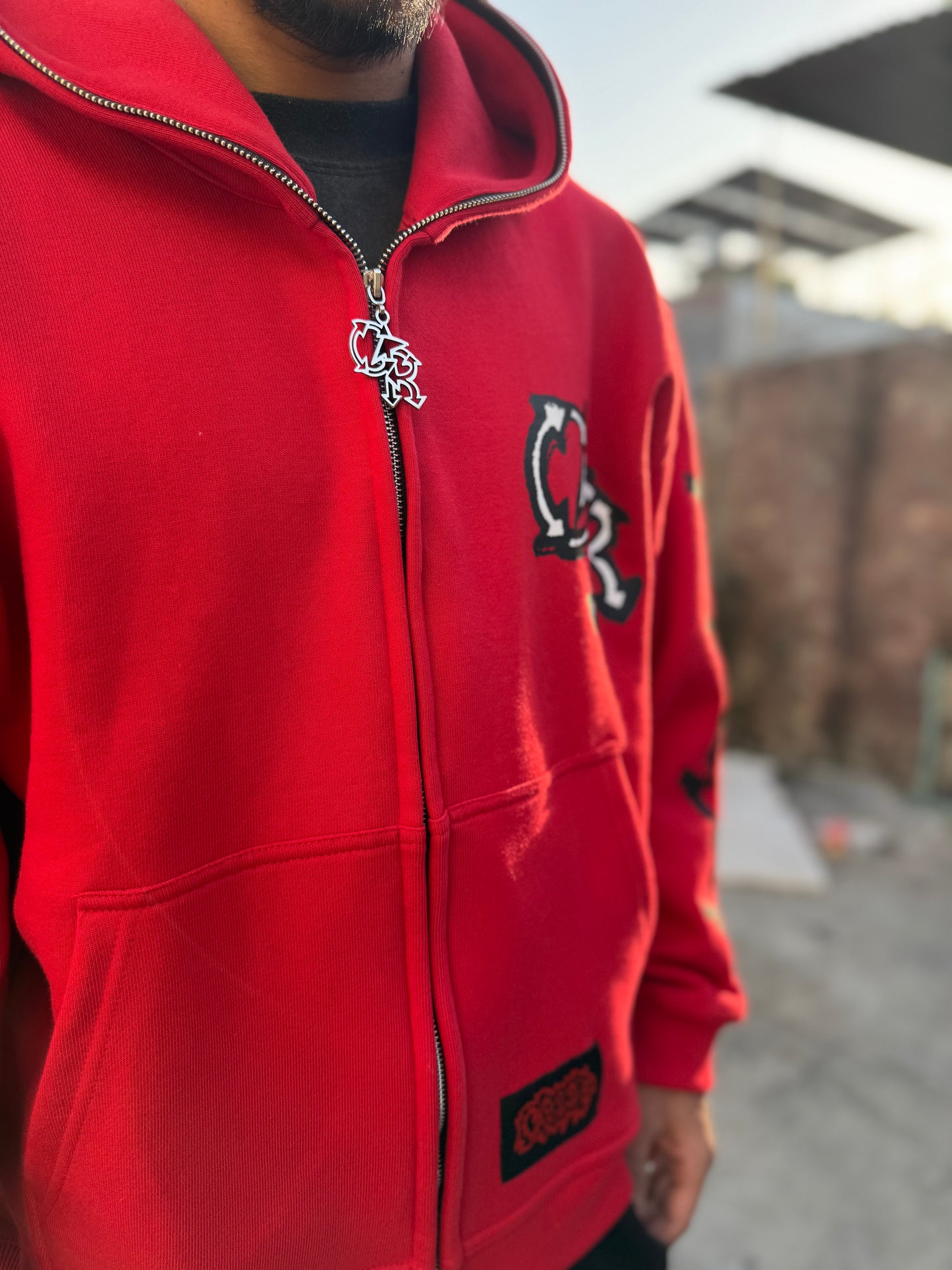 Wolf Wear Premium Red Zip-Up Hoodie