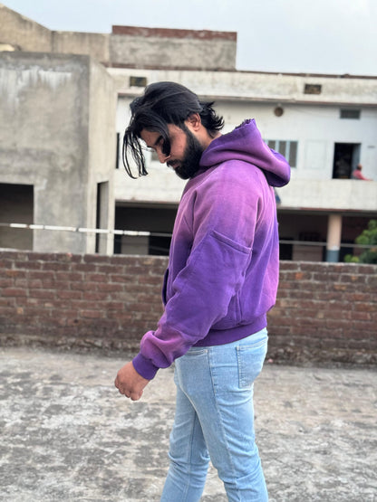 Purple Ombre Dyed Pullover Hoodie – Streetwear Edition