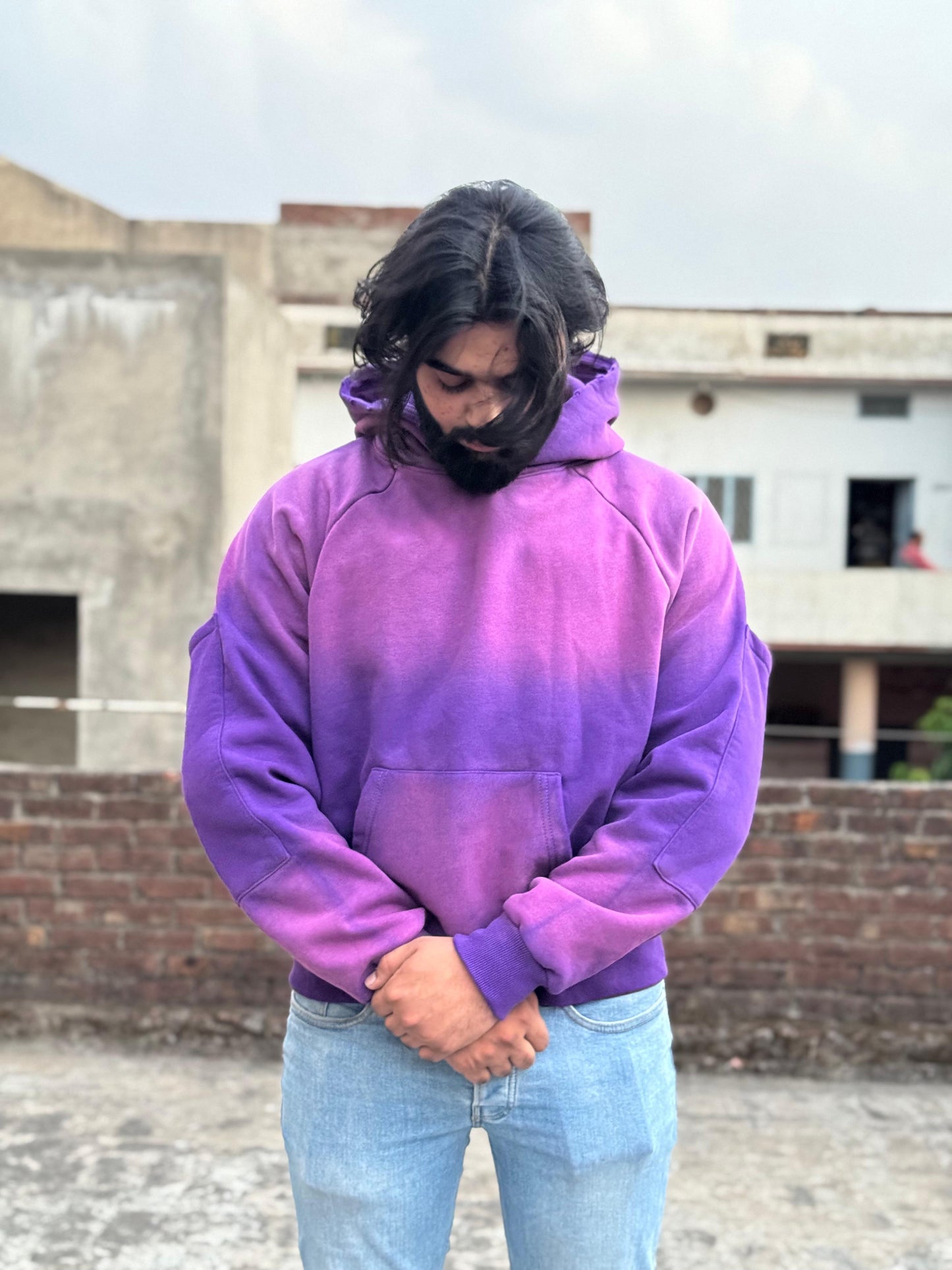 Purple Ombre Dyed Pullover Hoodie – Streetwear Edition