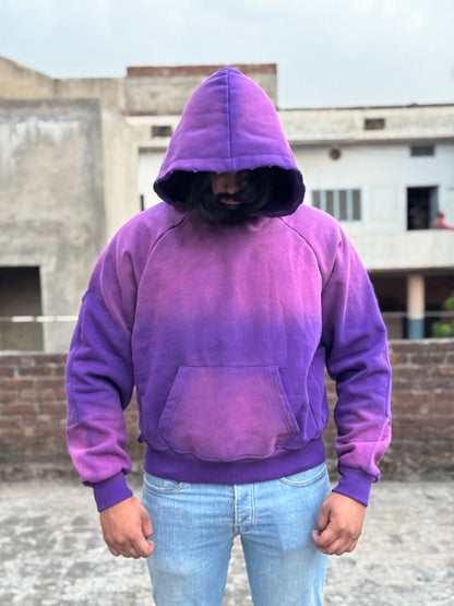 Purple Ombre Dyed Pullover Hoodie – Streetwear Edition