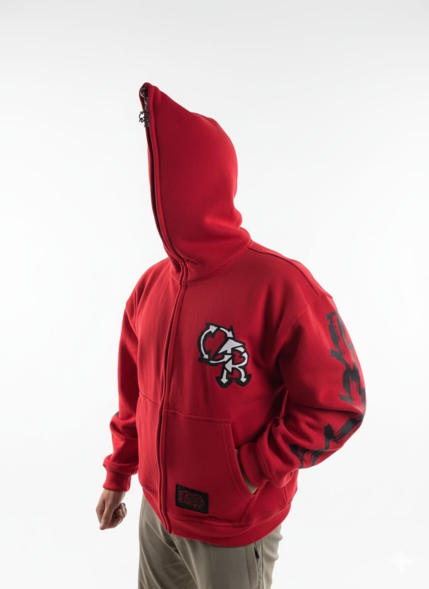 Wolf Wear Premium Red Zip-Up Hoodie